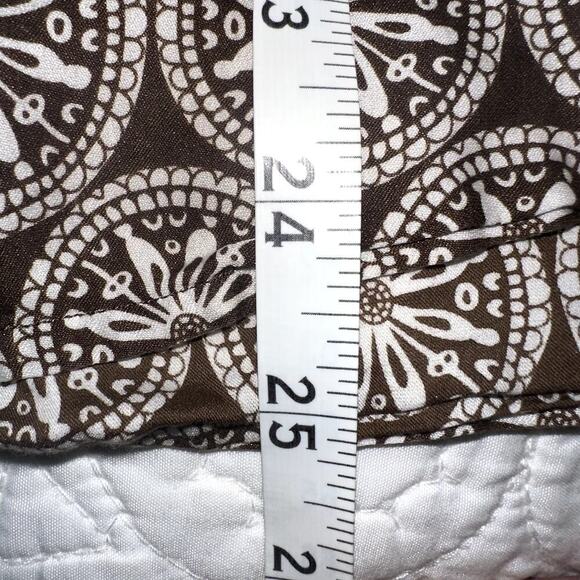 Talbots Womens Sz 14 Brown Mandala Patterned Pleated Silk Blend Sleeveless Shirt - Picture 6 of 7